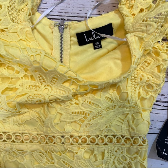 Lulus Dresses Lulus Briarwood Yellow Lace Midi Dress Nwt Poshmark